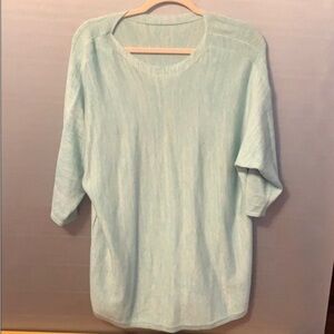 Chico's Soft Aqua Long Sleeve Top